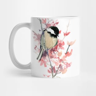 Chickadee and Cherry Blossom Mug